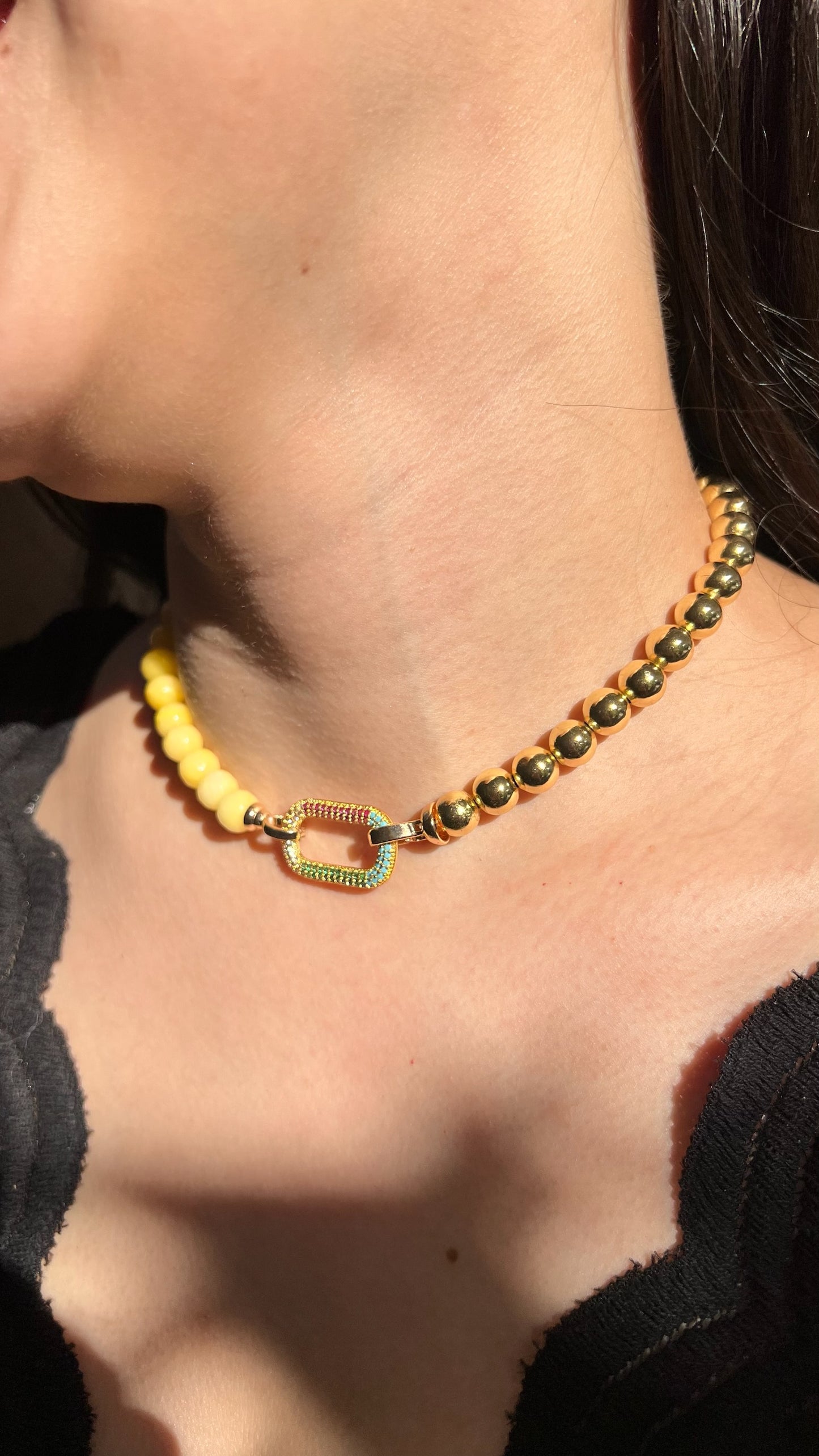 Juego Collar & Aretes Dorothea Yellow