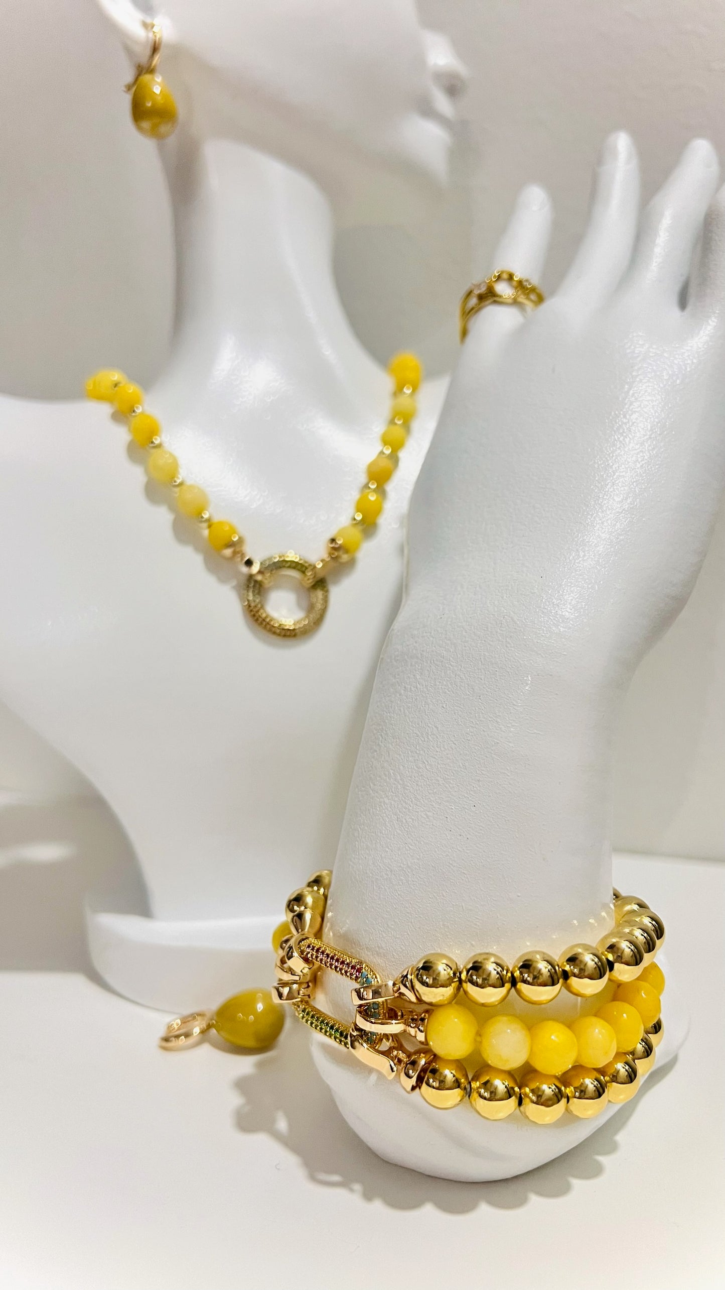 Choker & Pulsera Dorothea Yellow (triple uso)