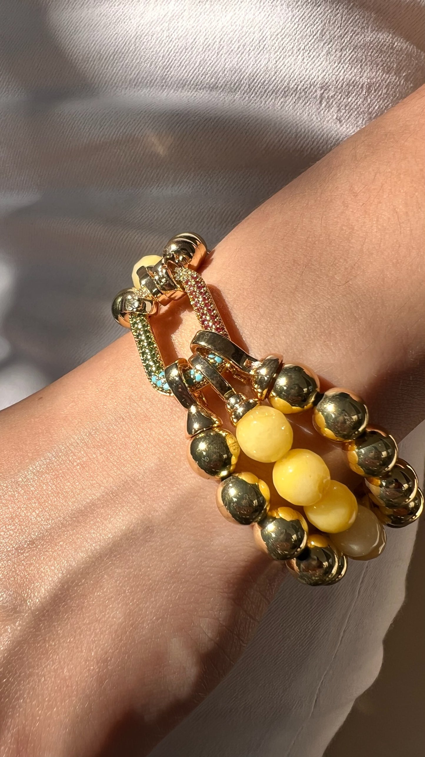 Choker & Pulsera Dorothea Yellow (triple uso)