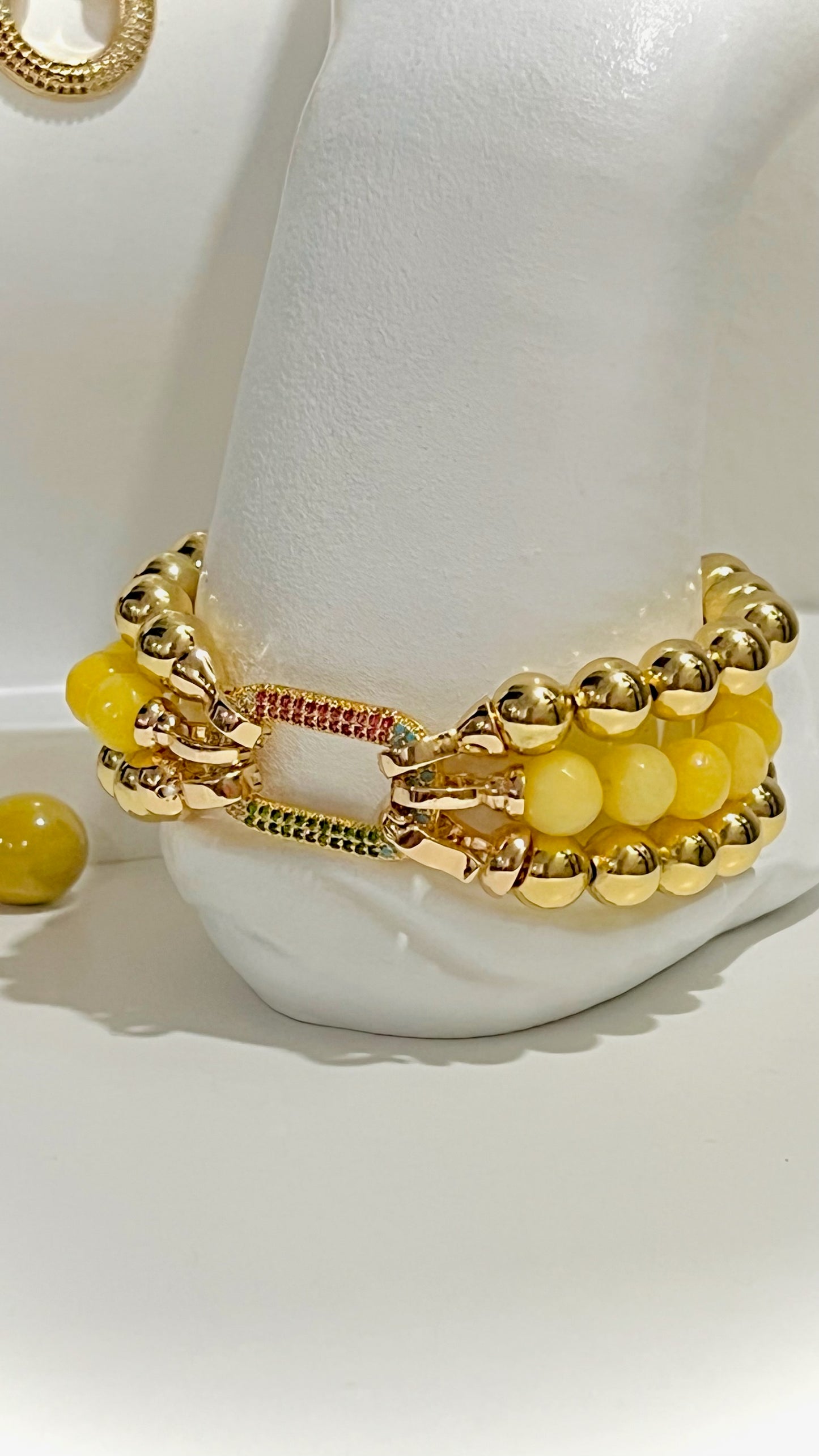 Choker & Pulsera Dorothea Yellow (triple uso)