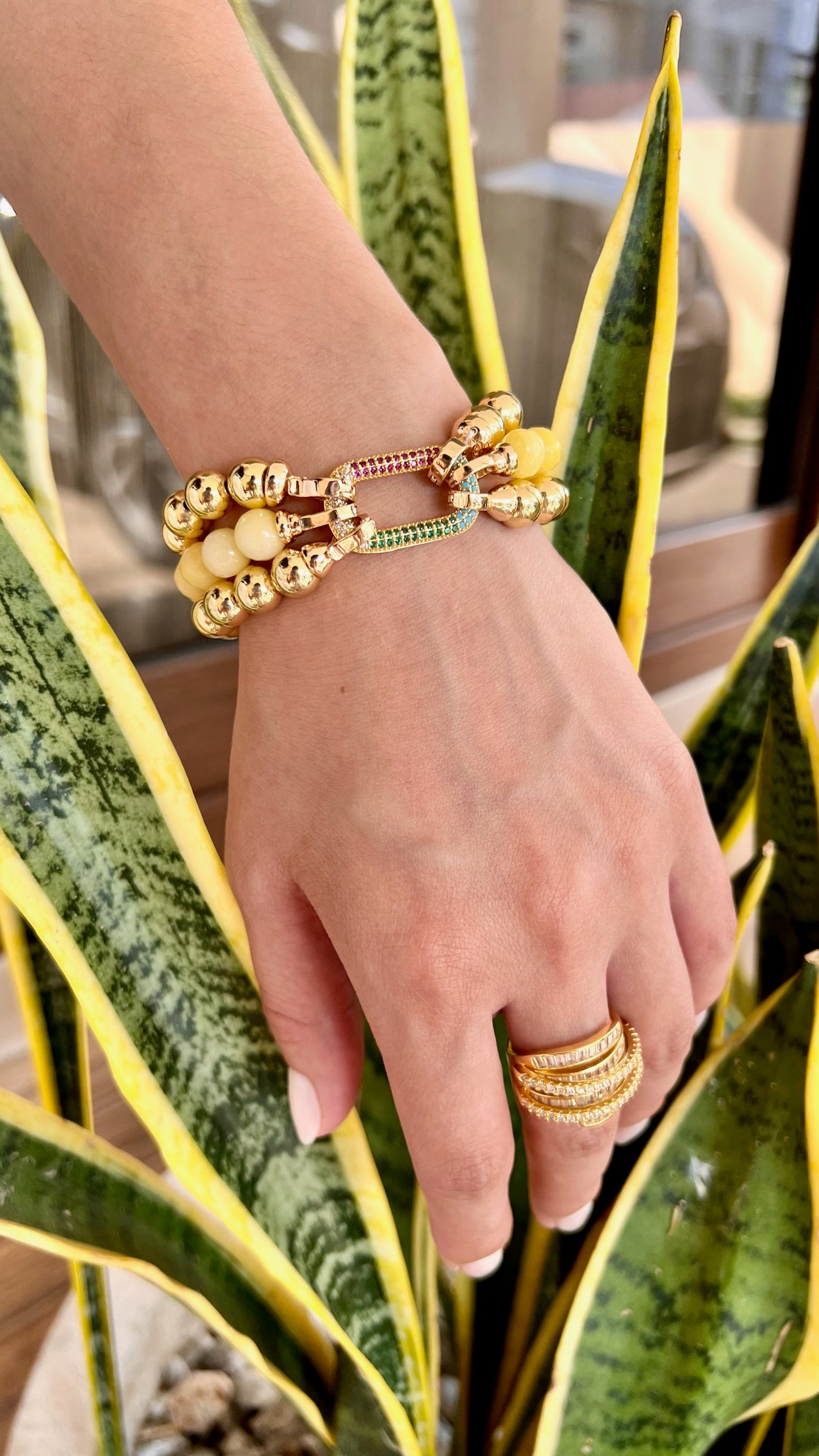 Choker & Pulsera Dorothea Yellow (triple uso)