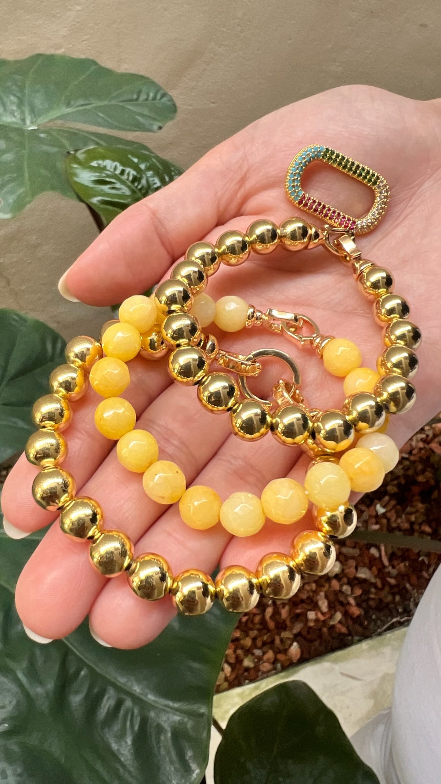 Choker & Pulsera Dorothea Yellow (triple uso)