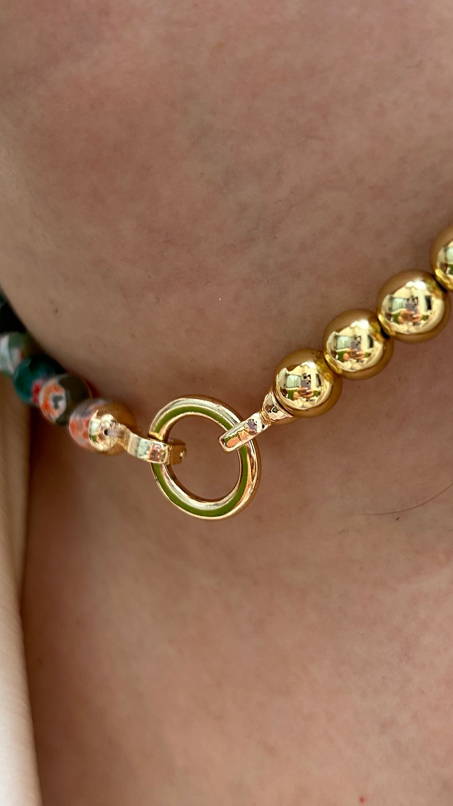 Choker & Pulsera Dorothea Green Magenta