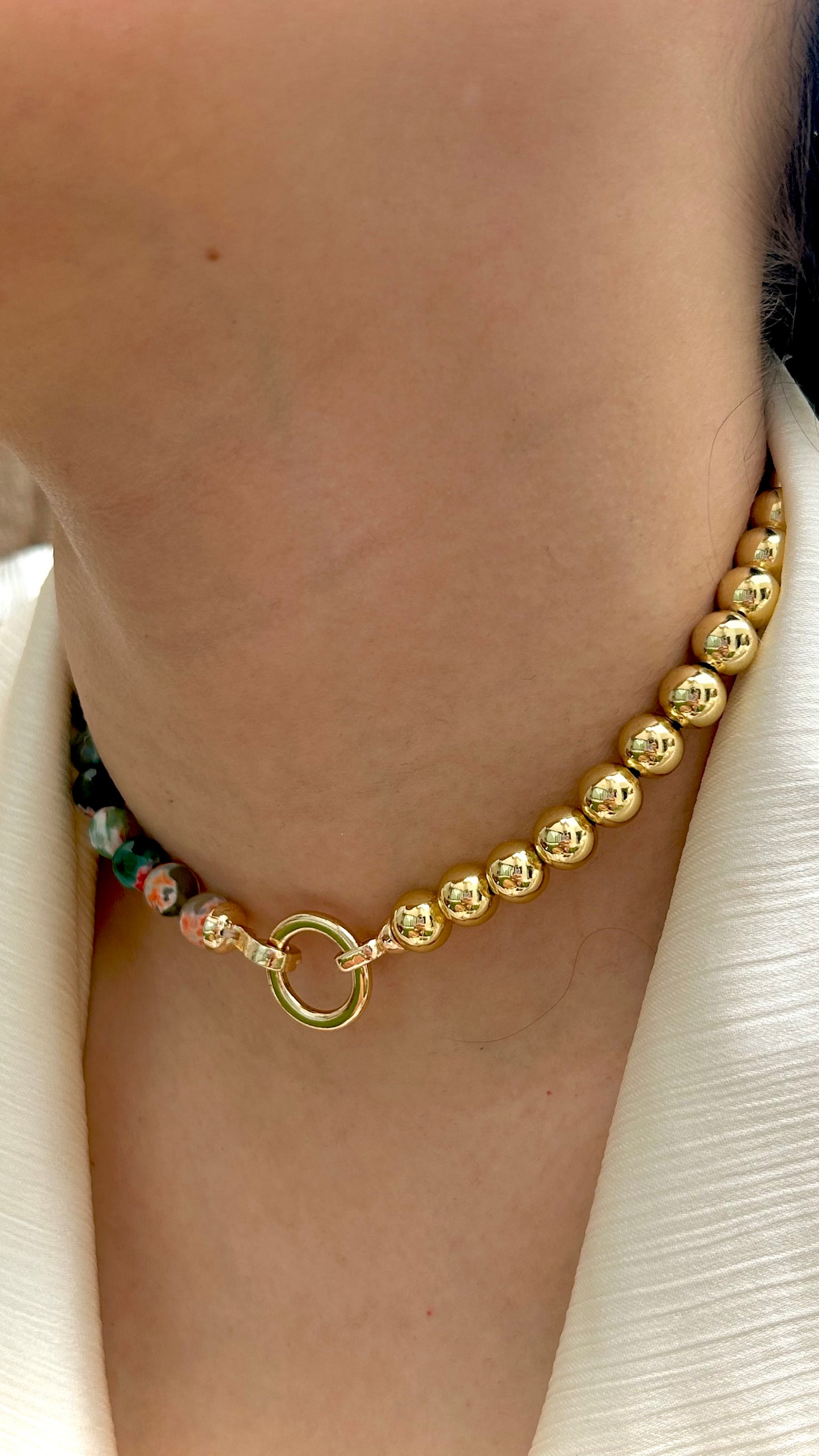 Choker & Pulsera Dorothea Green Magenta