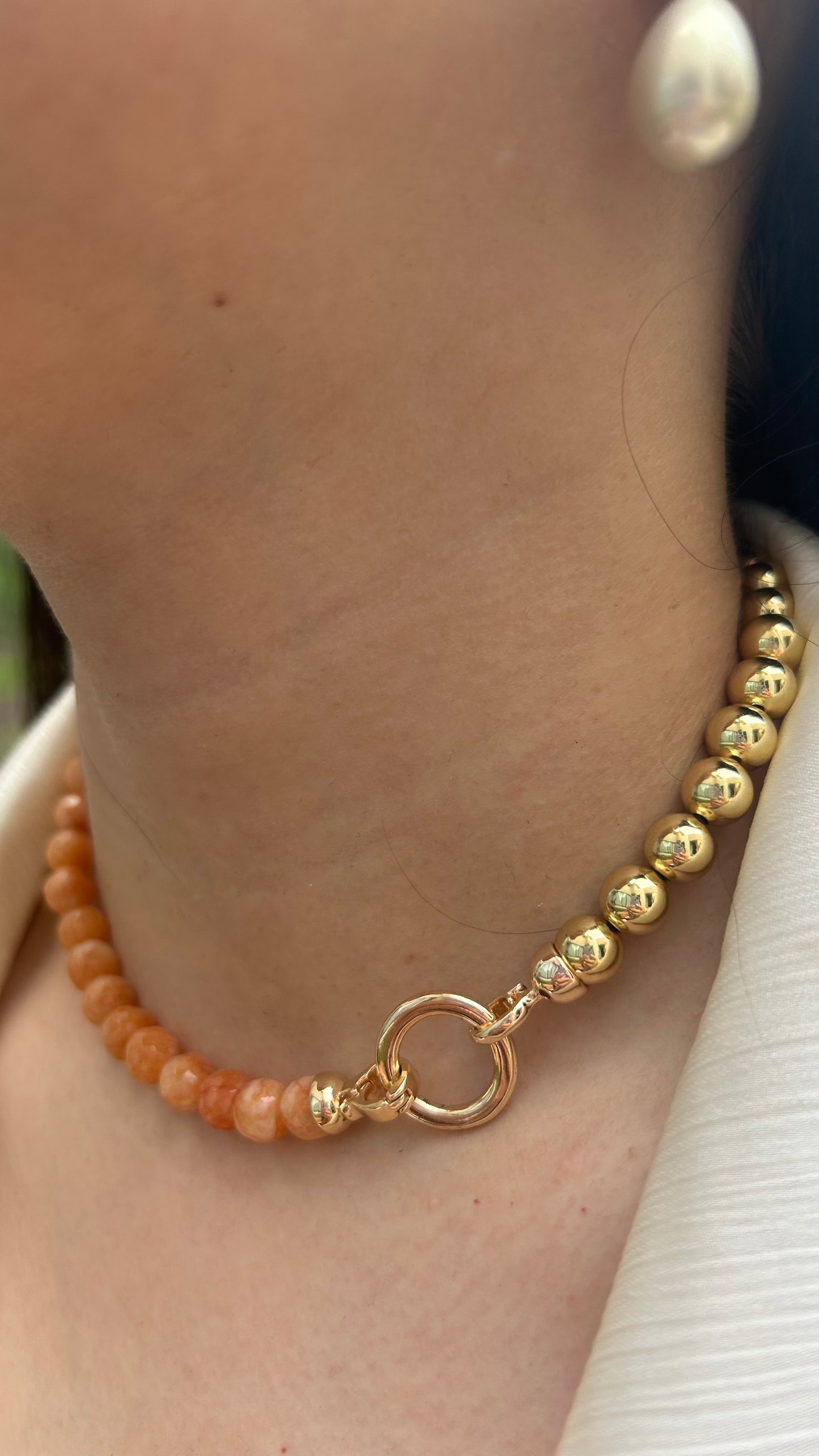 Choker & Pulsera Dorothea Peach