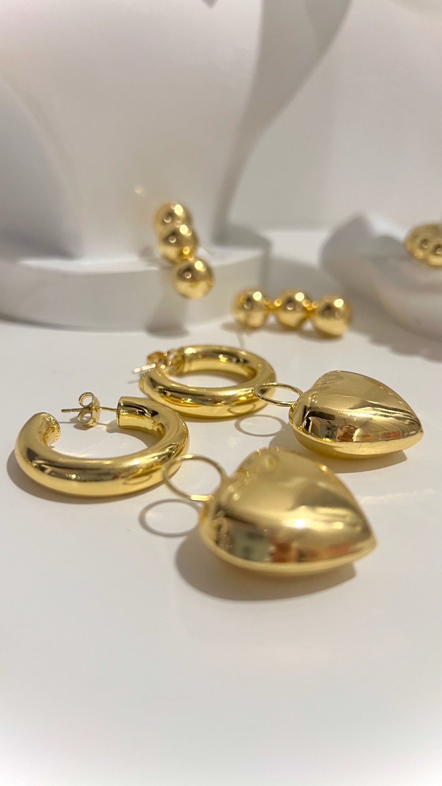 Aretes Chunky Heart (doble uso)