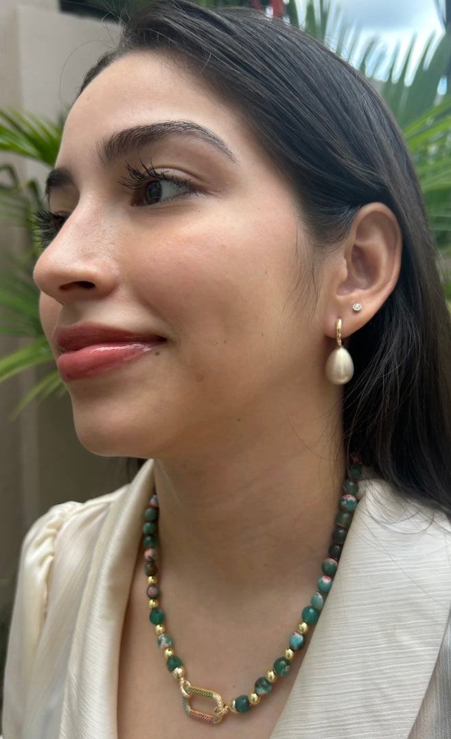 Aretes Dorothea Green Magenta