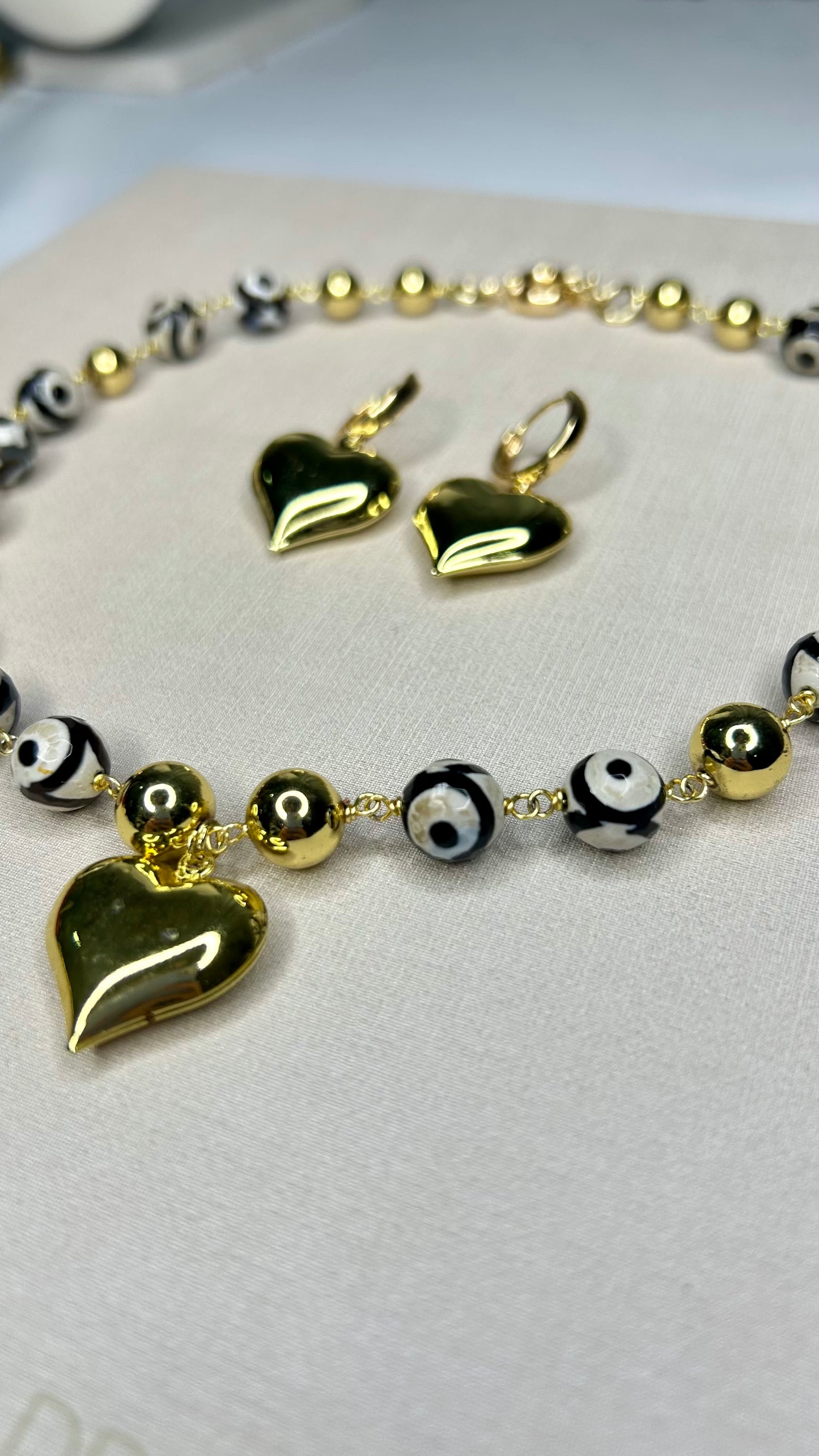Juego Collar & Aretes Heart Cobra
