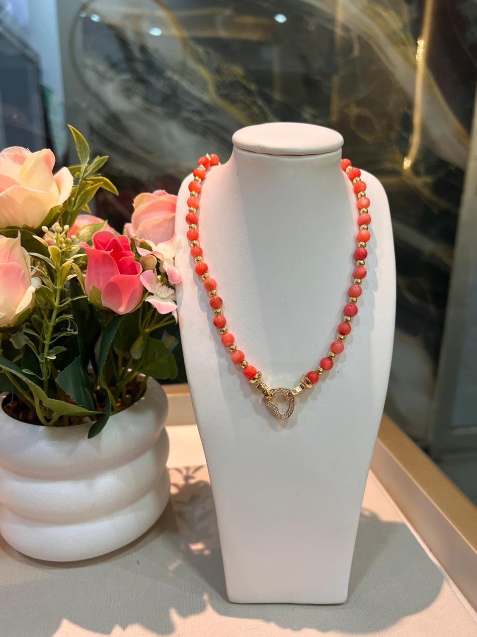 Collar Perla Salmon