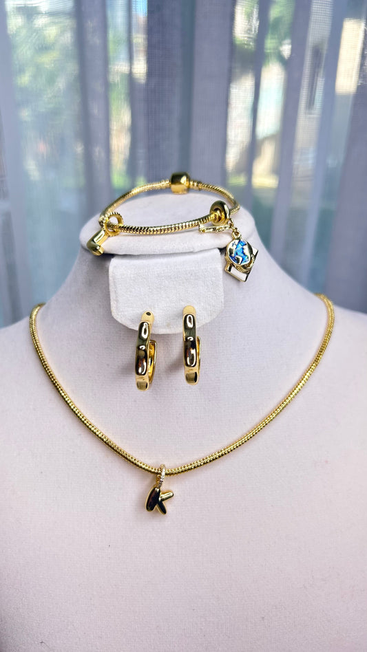 Juego Cadena, Aretes & Pulsera Pandora