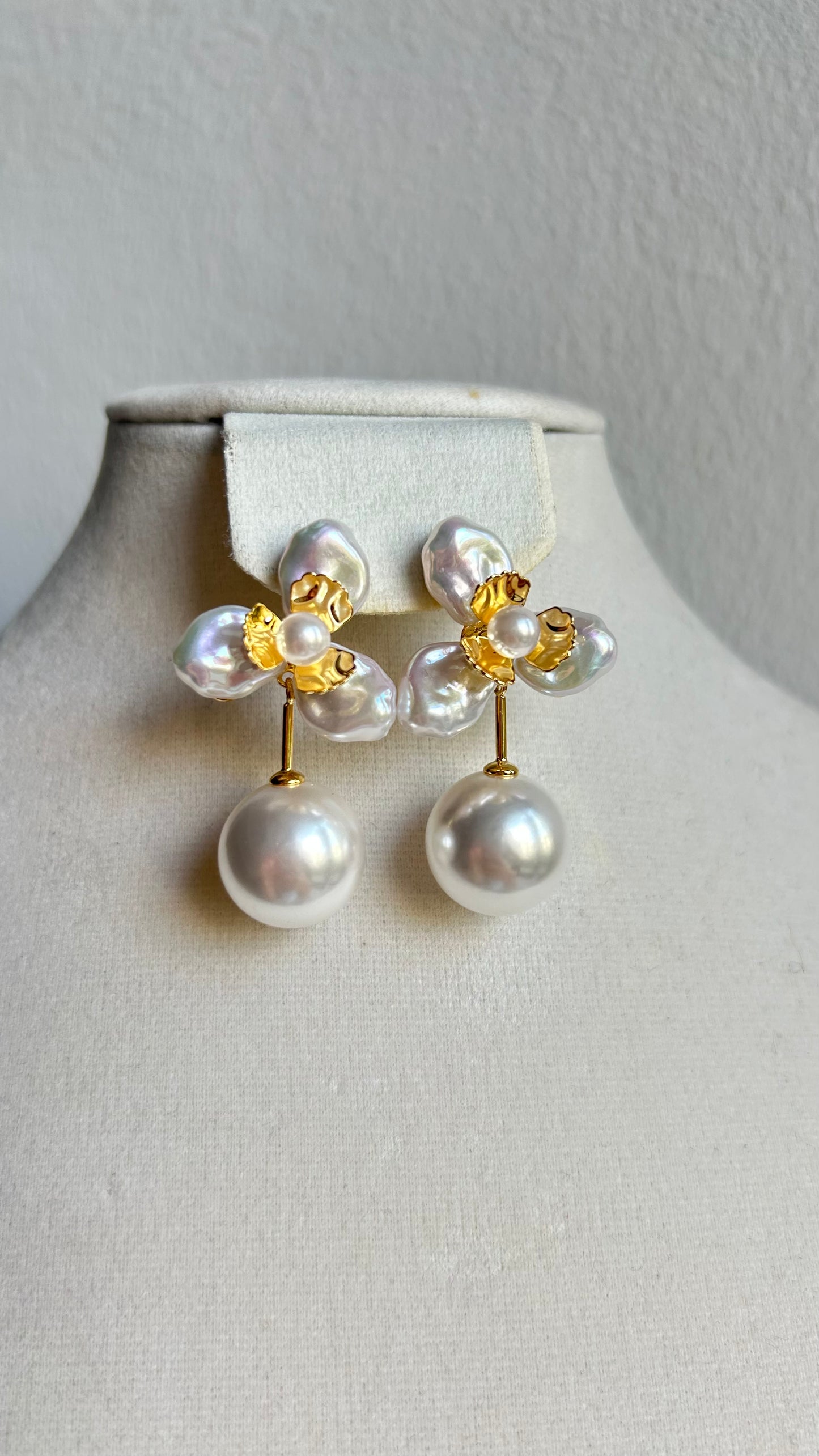 Aretes Flower & Pearl