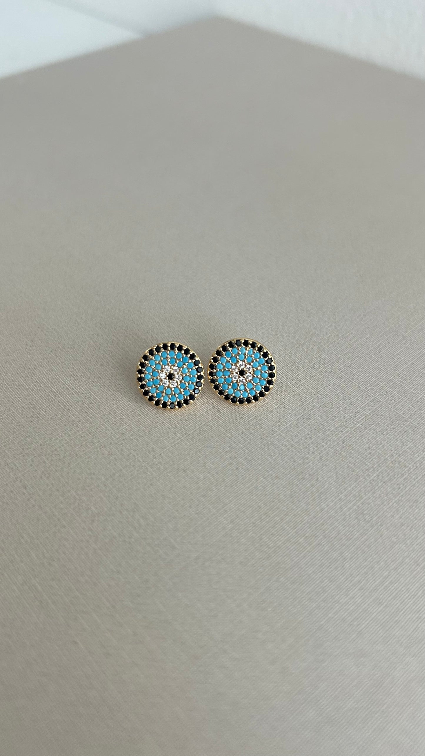 Aretes Blue & Black Circle
