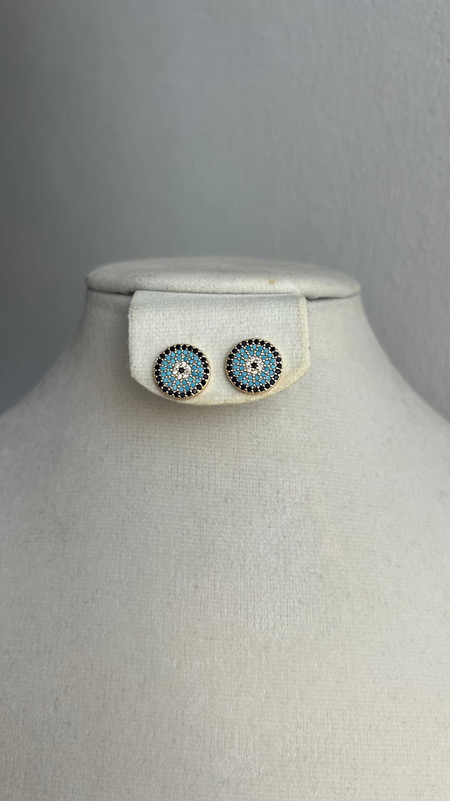Aretes Blue & Black Circle