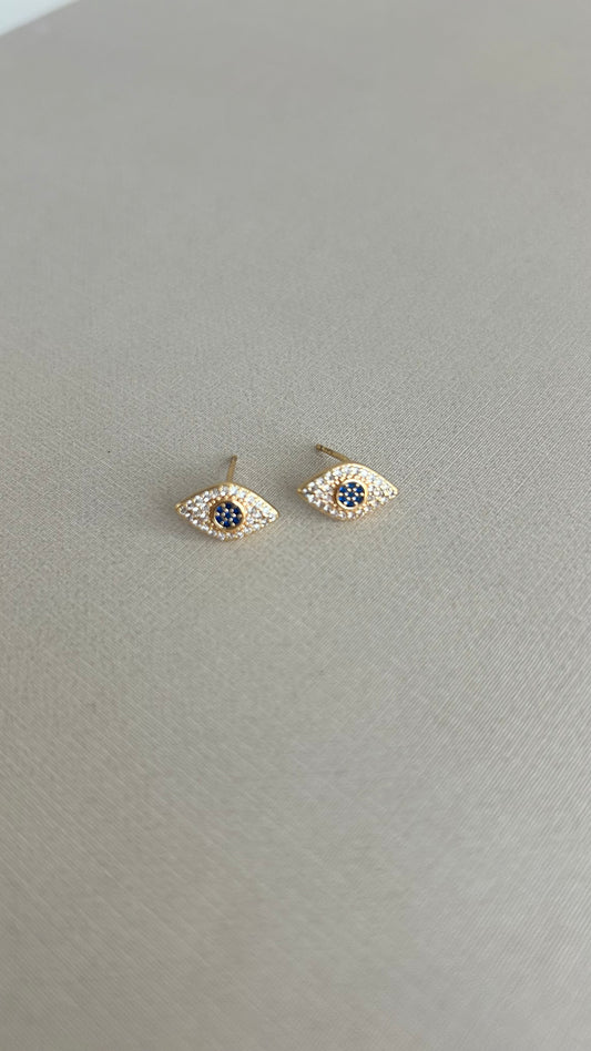 Aretes Ojo Turco Shine Azul