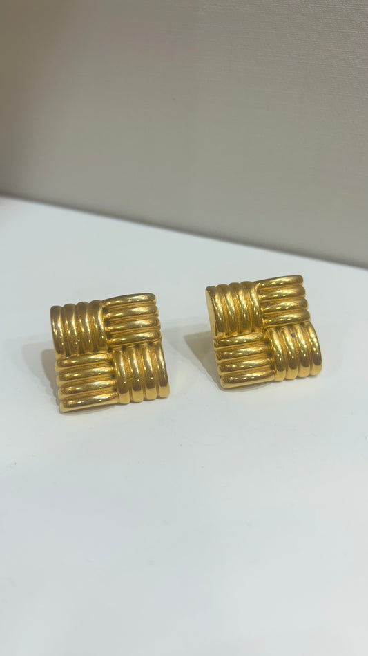 Aretes Gold Square