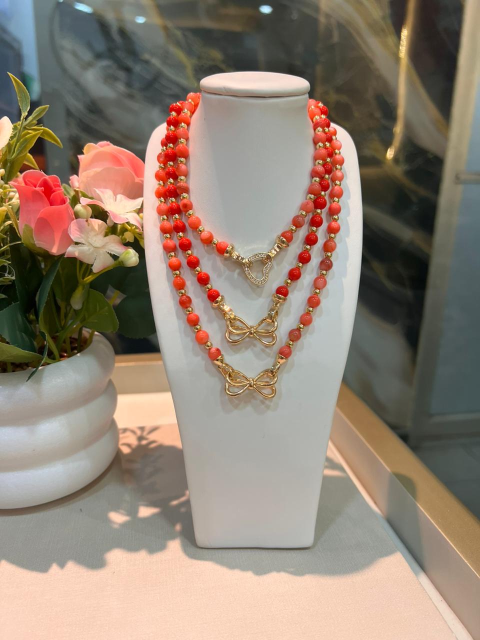 Collar Perla Salmon