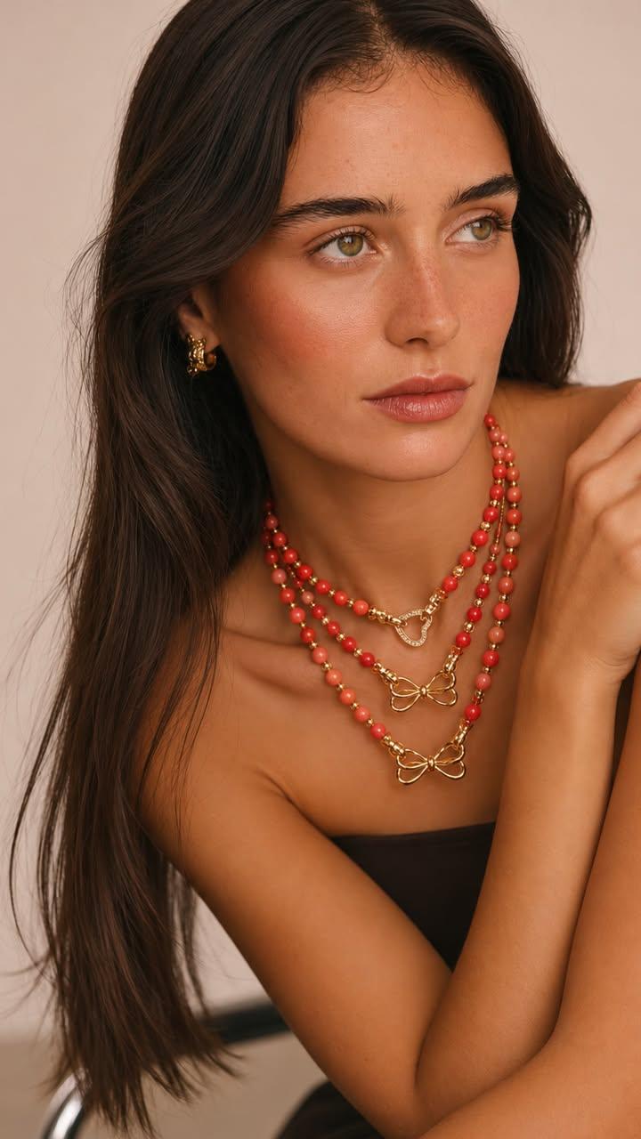 Collar Perla Salmon